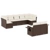 vidaXL Set canapele de grădină cu perne, 9 piese, maro, poliratan