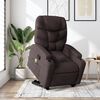 vidaXL Fotoliu rabatabil de masaj, cu ridicare, maro &icirc;nchis, textil