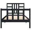 vidaXL Cadru de pat cu tăblie, negru, 100x200 cm, lemn masiv