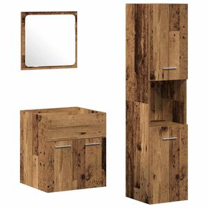 vidaXL Set de mobilier pentru baie 4 buc. Lemn Vechi 41 x 38,5 x 46 cm