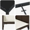 vidaXL Set de masă pentru grădină cu pernă 5 pcs Maro poliratan