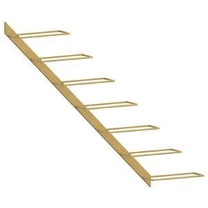 vidaXL Suport sticle de vin, de perete, 7 sticle, auriu, metal