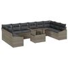 vidaXL Set de canapea cu pernă Manual 11 pcs Gri poliratan