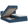 vidaXL Pat Ottoman cu Saltea și LED albastru 200 x 200 cm Țesătură