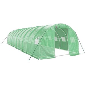 vidaXL Seră cu cadru din oțel, verde, 30 m&sup2;, 10x3x2 m