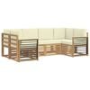 vidaXL Set canapea sectională cu pernă 6 pcs Alb și crem Poliester