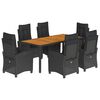 vidaXL Set mobilier de grădină cu perne, 7 piese, negru, poliratan