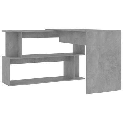 vidaXL Birou de colț, gri beton, 200 x 50 x 76 cm, PAL