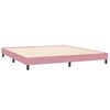 vidaXL Pat box spring cu saltea, roz, 200x220 cm, catifea