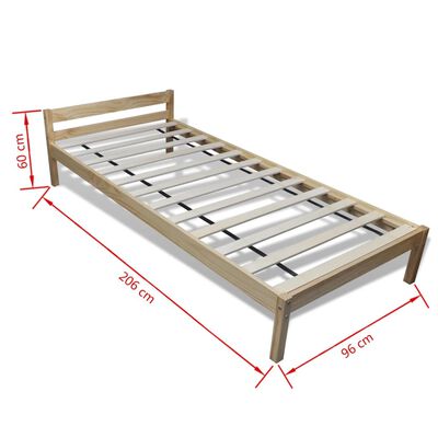 vidaXL Cadru de pat, 90 x 200 cm, lemn de pin masiv