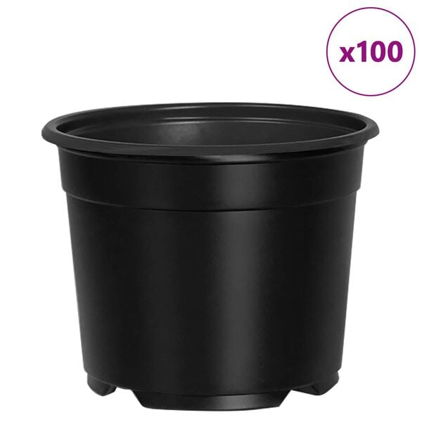 vidaXL Vaza pentru flori 100 pcs Negru &Oslash; 15 x 12.5 cm Plastic