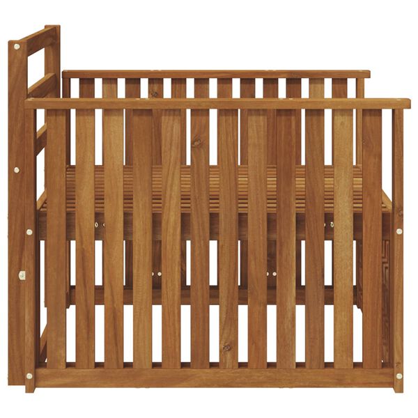 vidaXL 2 Bucată Sofa cu Brațe Lemn Solid de Acacia natural