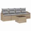 vidaXL Set de canapea cu pernă 5 pcs Beige și gri deschis poliratan