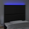 vidaXL Tăblie de pat cu LED, negru, 100x5x118/128 cm, piele ecologică