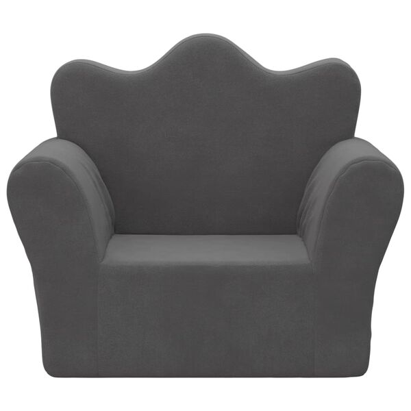 vidaXL Canapea pentru copii, antracit, pluș moale