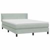 vidaXL Pat box spring cu saltea, gri deschis, 140x210 cm, catifea