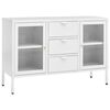 vidaXL Servantă, alb, 105x35x70 cm, oțel și sticlă securizată