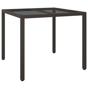 vidaXL Masă de Grădină Maro 90 x 90 x 75 cm poliratan