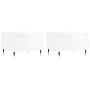 vidaXL Mese de cafea 2 buc. alb extralucios 50x46x35 cm lemn compozit