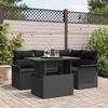 vidaXL Set de canapele pentru grădină cu pernă 5 pcs Negru Rattan poli