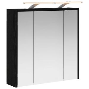 vidaXL Dulap cu oglindă pentru baie Stejar Negru 63,5 x 16 x 62,5 cm