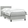 vidaXL Pat box spring cu saltea, gri deschis, 80x210 cm, catifea