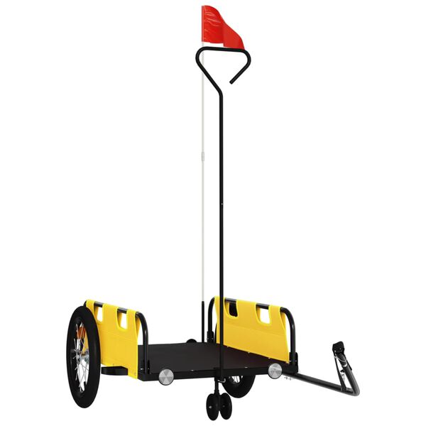 vidaXL Remorcă de bicicletă, galben, textil oxford și fier