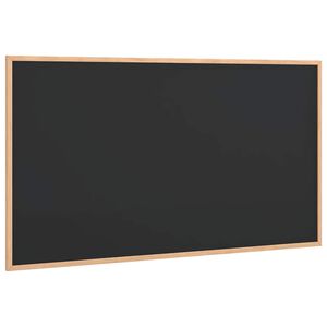 vidaXL Tablă cu ramă din lemn masiv de pin, neagră, 100x55 cm