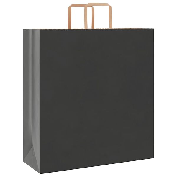 vidaXL Pungi de h&acirc;rtie 50 buc cu m&acirc;nere negre 45x17x48 cm
