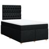 vidaXL Pat box spring cu saltea, negru, 120x190 cm, catifea