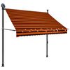 vidaXL Copertină retractabilă manual cu LED, portocaliu & maro, 200 cm