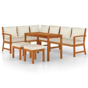 vidaXL Set mobilier de grădină cu perne, 7 piese, lemn masiv de acacia