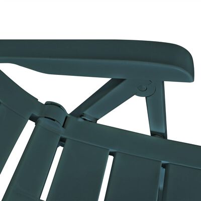 vidaXL Set mobilier de exterior, 5 piese, verde, plastic