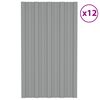 vidaXL Panou de acoperiș 12 pcs Gri 80 x 45 cm Oțel galvanizat