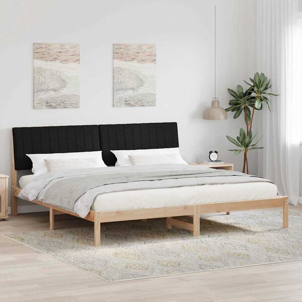 vidaXL Cadru de pat cu headboard Maro 200 x 200 cm Lemn de pin masiv