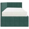 vidaXL Cadru de pat colțar cu saltea cu headboard 2 pcs Verde Catifea