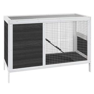 vidaXL Cușcă pentru iepuri gri 103x44x69,5 cm lemn masiv de pin