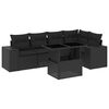 vidaXL Set mobilier de grădină cu perne, 6 piese, negru, poliratan