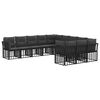 vidaXL Set de canapele de exterior Negru și Gri &icirc;nchis Poliester