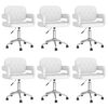 vidaXL Scaune de bucătărie pivotante, 6 buc., alb, piele ecologică