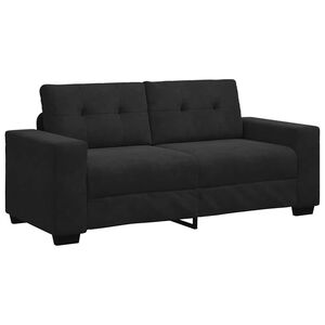 vidaXL Canapea loveseat neagră 140 cm catifea