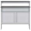 vidaXL Masă de bar cu 2 blaturi, alb și gri, 130x40x120 cm