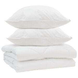 vidaXL Pilotă cu pernă 3 pcs Alb Microfibră