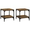 vidaXL Mese laterale, 2 buc. stejar fumuriu 40x40x40 cm lemn prelucrat