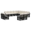 vidaXL Set de canapele pentru grădină 13 buc. Negru și Alb crem
