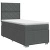 vidaXL Pat boxspring cu saltea Gri &icirc;nchis 80 x 200 cm Țesătură