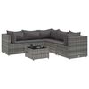 vidaXL Set mobilier de grădină cu perne, 6 piese, gri, poliratan