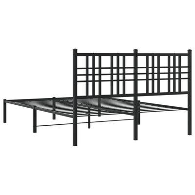 vidaXL Cadru de pat metalic cu tăblie, negru, 140x190 cm