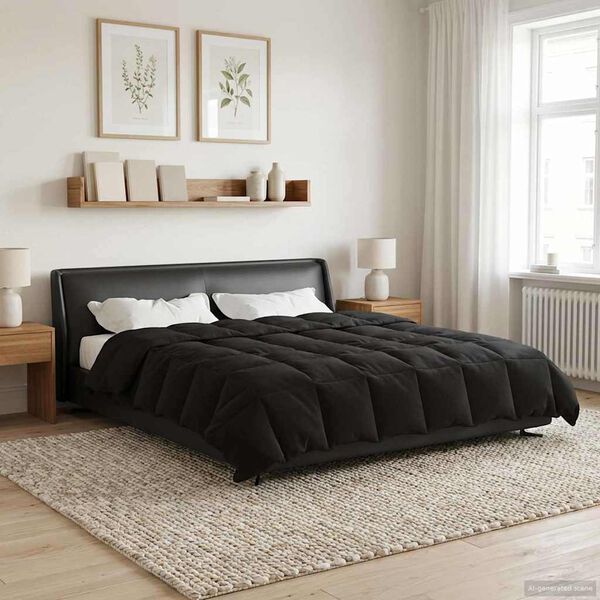 vidaXL Duvet complet pe tot parcursul anului Patos Negru 220 x 240 cm