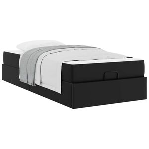 vidaXL Cadru de pat cu saltea Altele 2 buc. Negru PVC